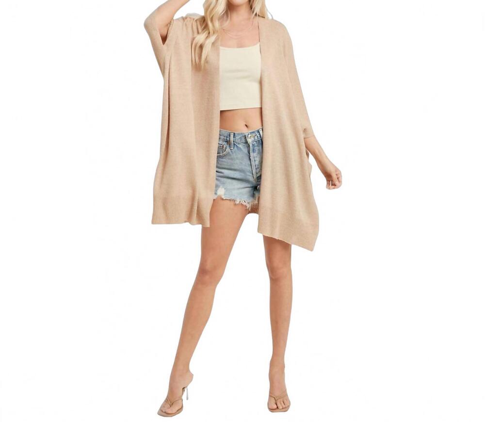NEW BLUIVY flower fields cardigan in taupe